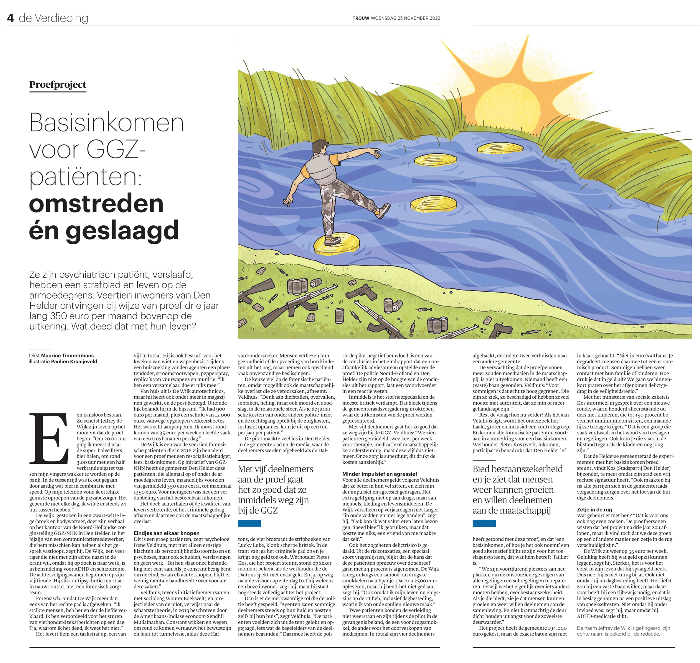 artikel trouw over verhoogd inkomen forensische clienten Den Helder