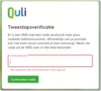 Tweestapsverificatie code